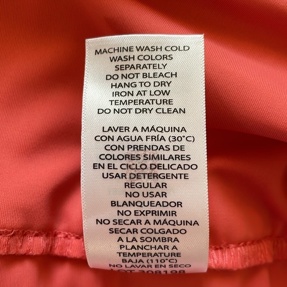 S.C.&CO. Skort Sz XL Coral & white geometric print Lined pockets Stretch Spandex - Picture 8 of 10